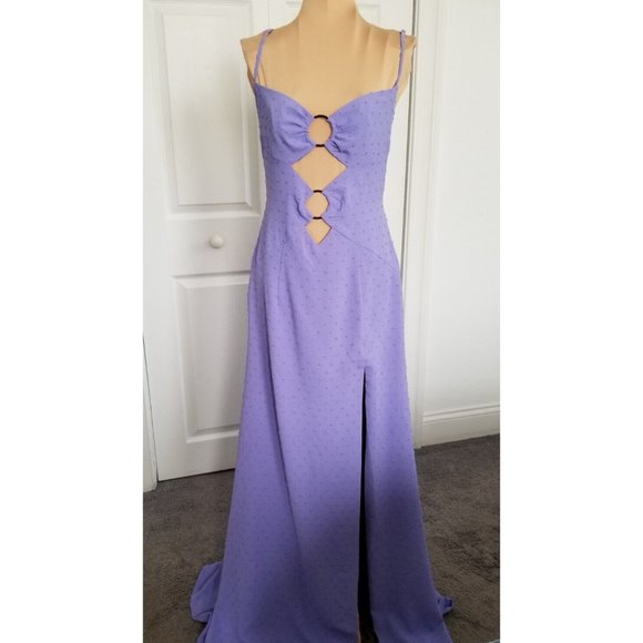 Rumer Dresses & Skirts - Rumer Womens Gypsy Maxi Dress Lilac Clip Dot Sleeveless Cut-Out Size S